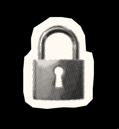 A shield protecting personal information